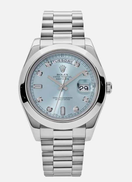 Rolex Day-Date 41mm Platinium Ice Blue Diamond Dial