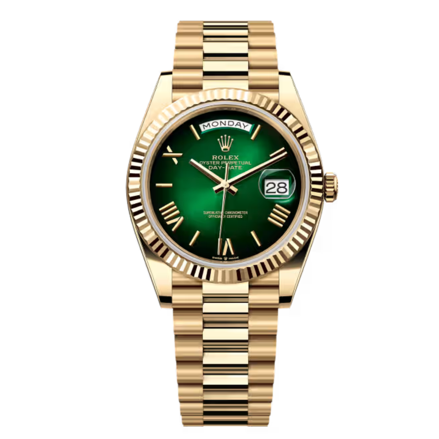 Rolex Day-Date 40mm YellowGold 228238 Green Ombré Dial Brand new 2026