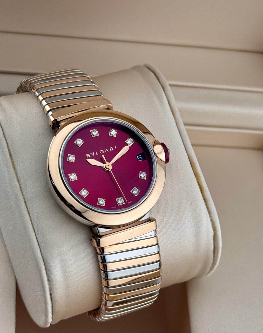 Bvlgari Lvcea 33mm Red Dial Rose Gold 2025