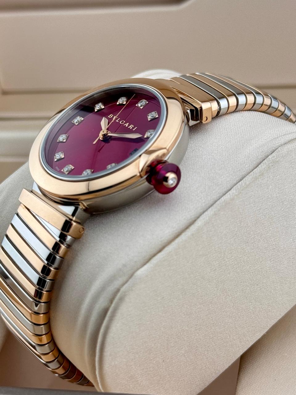 Bvlgari Lvcea 33mm Red Dial Rose Gold 2025
