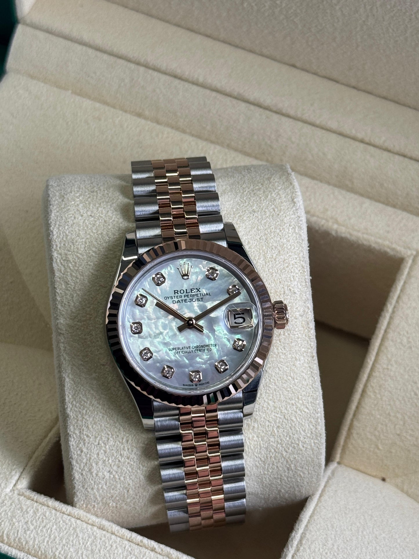 Rolex Datejust 31MM Steel & RoseGold diamond Mother Of Pearl dial Jubilee Unworn 2025