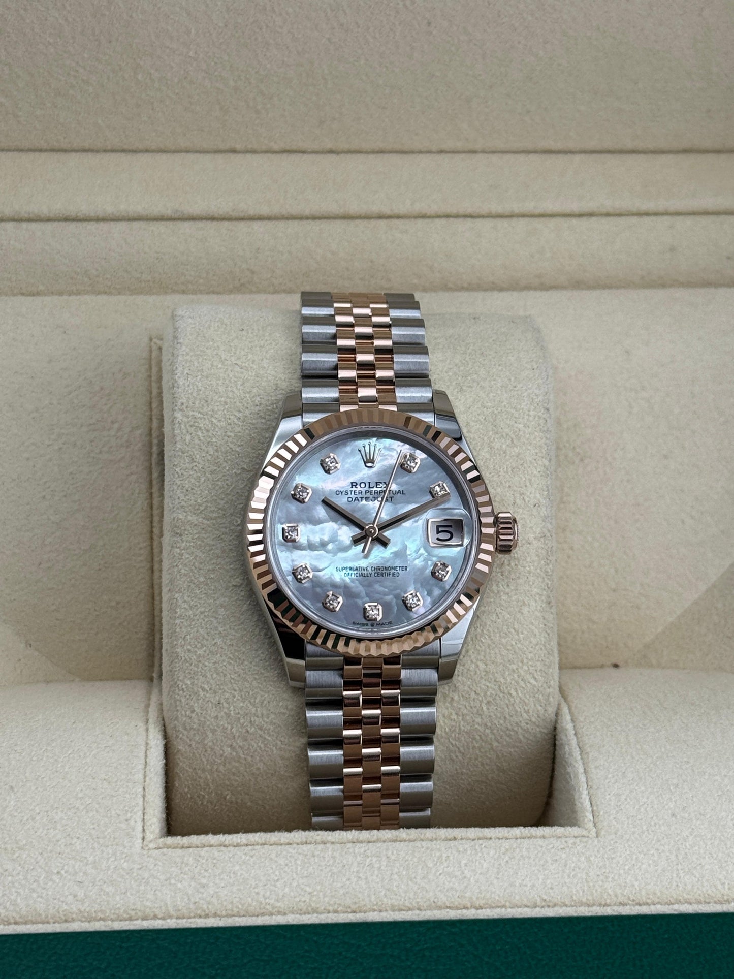 Rolex Datejust 31MM Steel & RoseGold diamond Mother Of Pearl dial Jubilee Unworn 2025