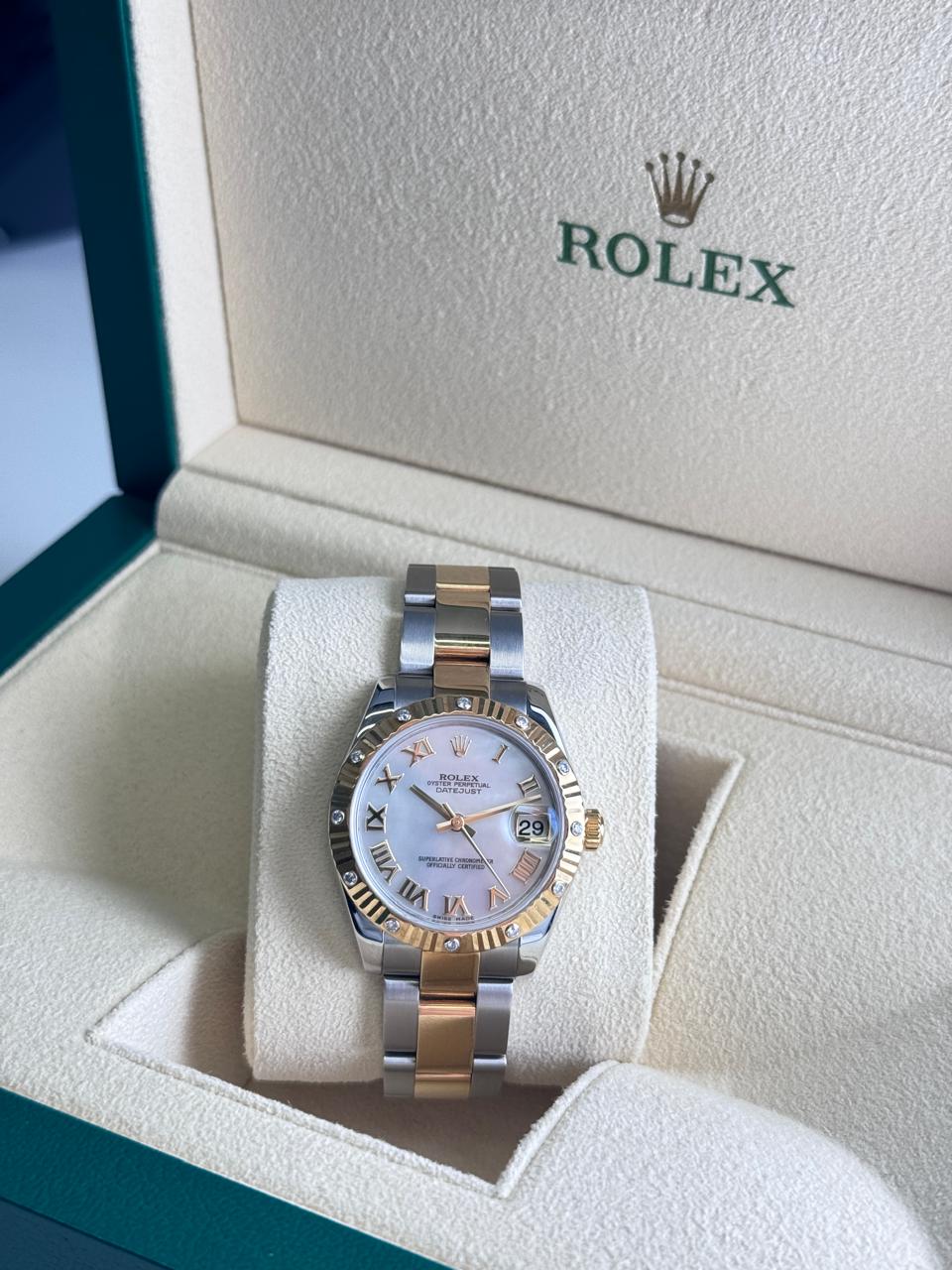 Rolex Datejust 31mm Steel & Gold Diamond Bezel MOP Dial 2021