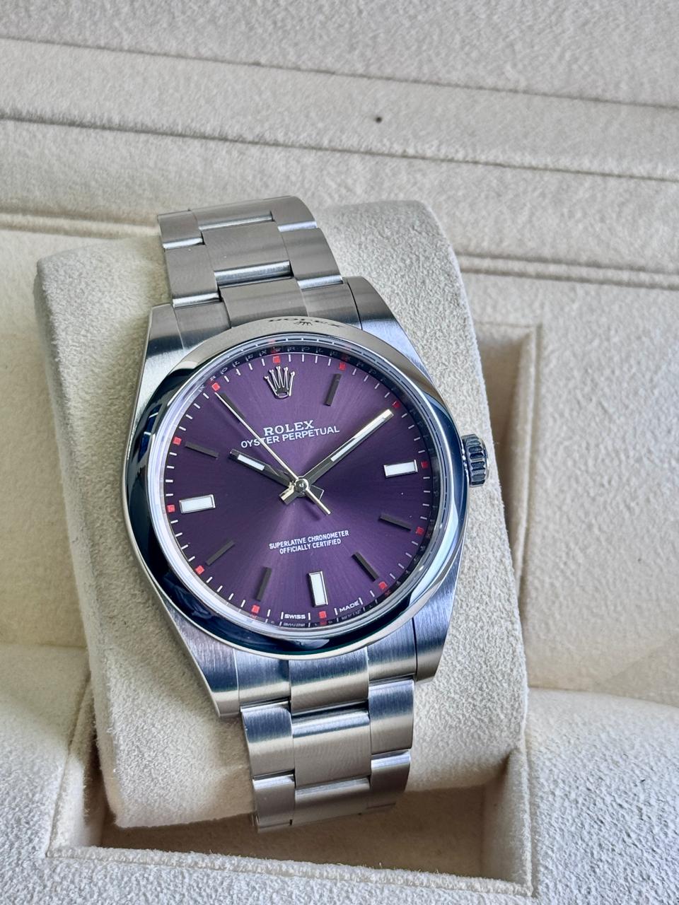 Rolex Oyster Perpetual 39mm Purple dial 2019