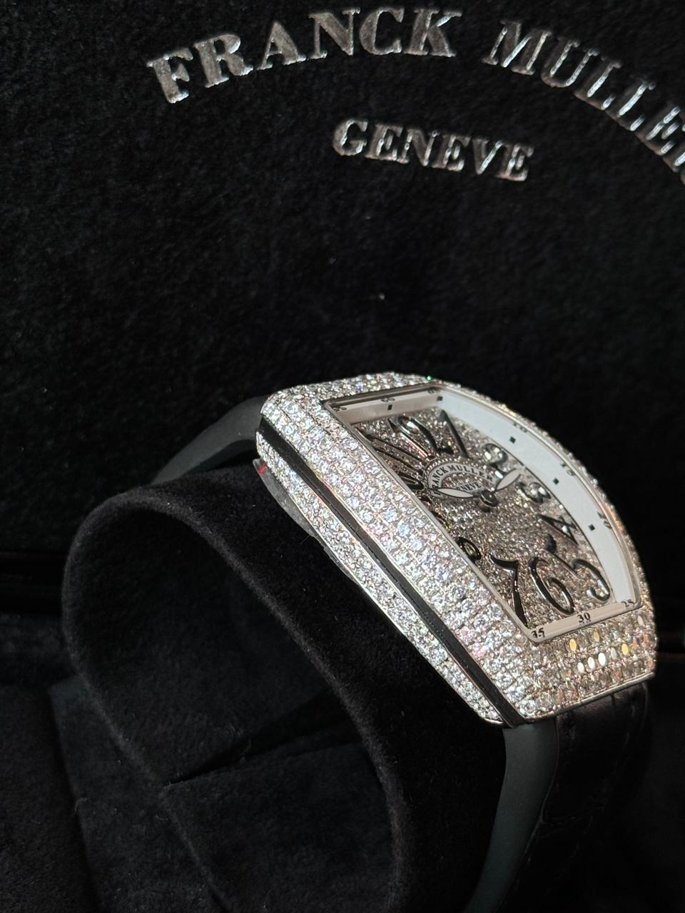 Franck Muller Vanguard 32mm Black pave diamonds afterset