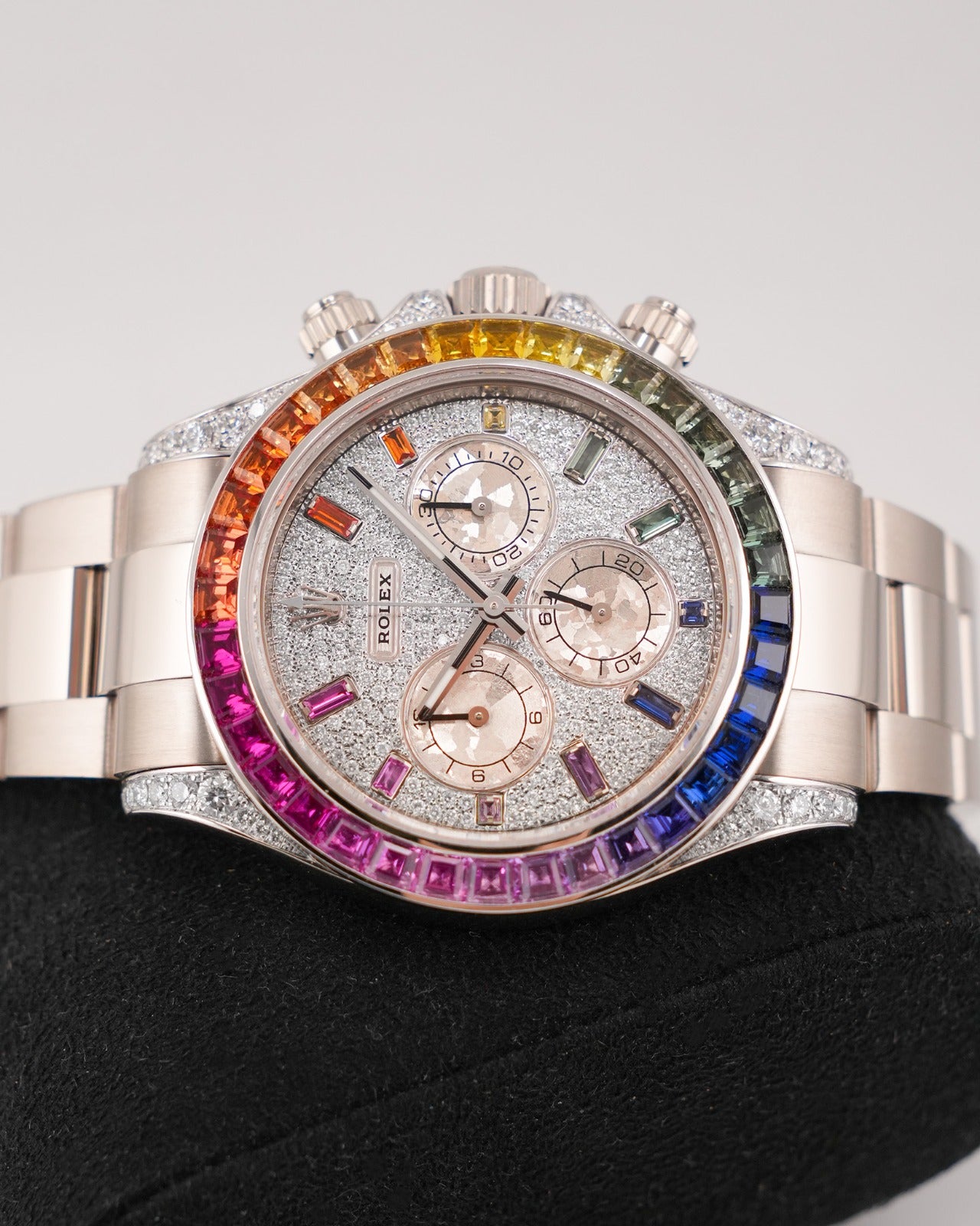 Rolex Cosmograph Daytona White Gold After-Set Custom Rainbow