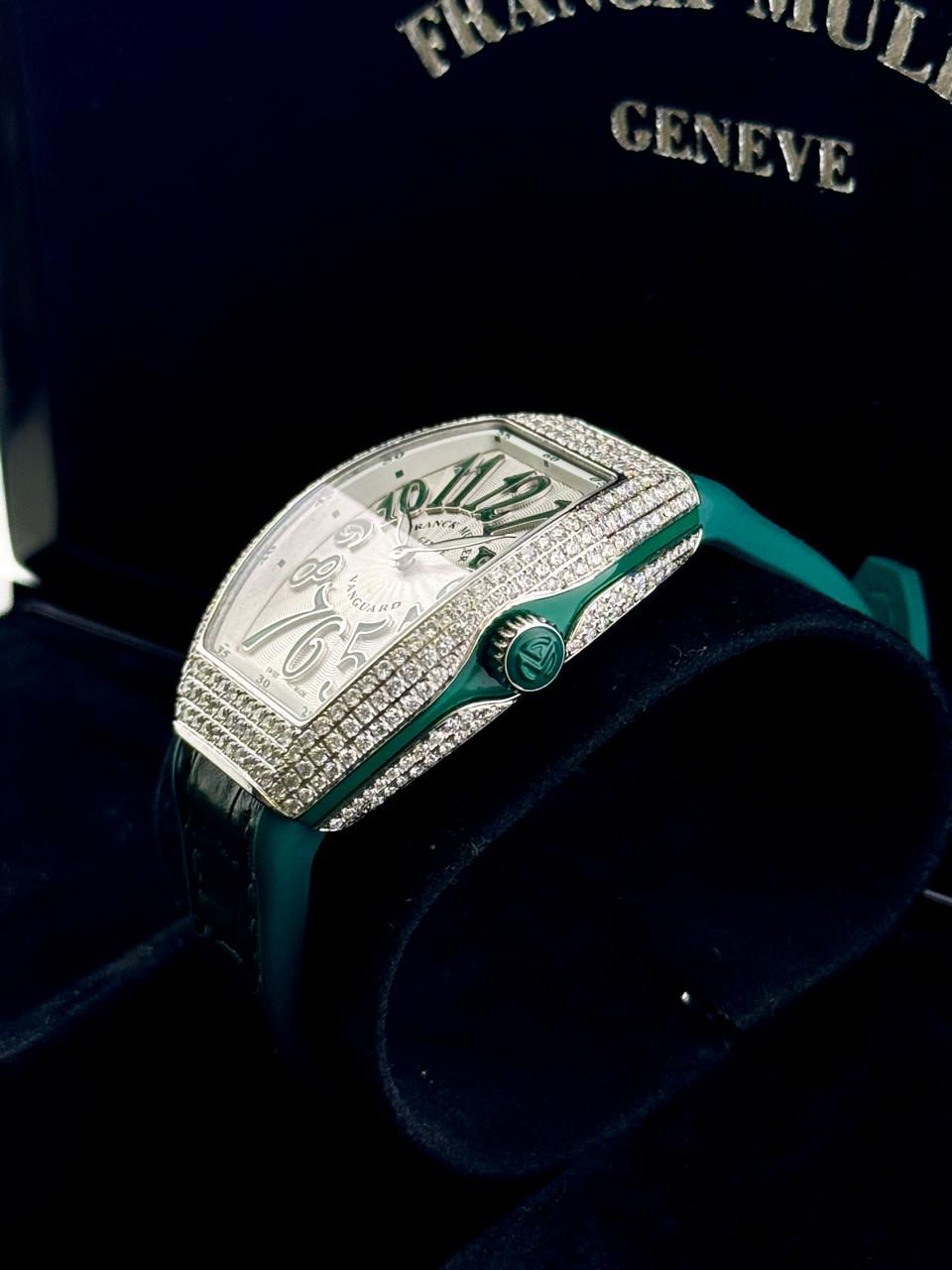 Franck Muller Vanguard 32mm Green Diamond afterset