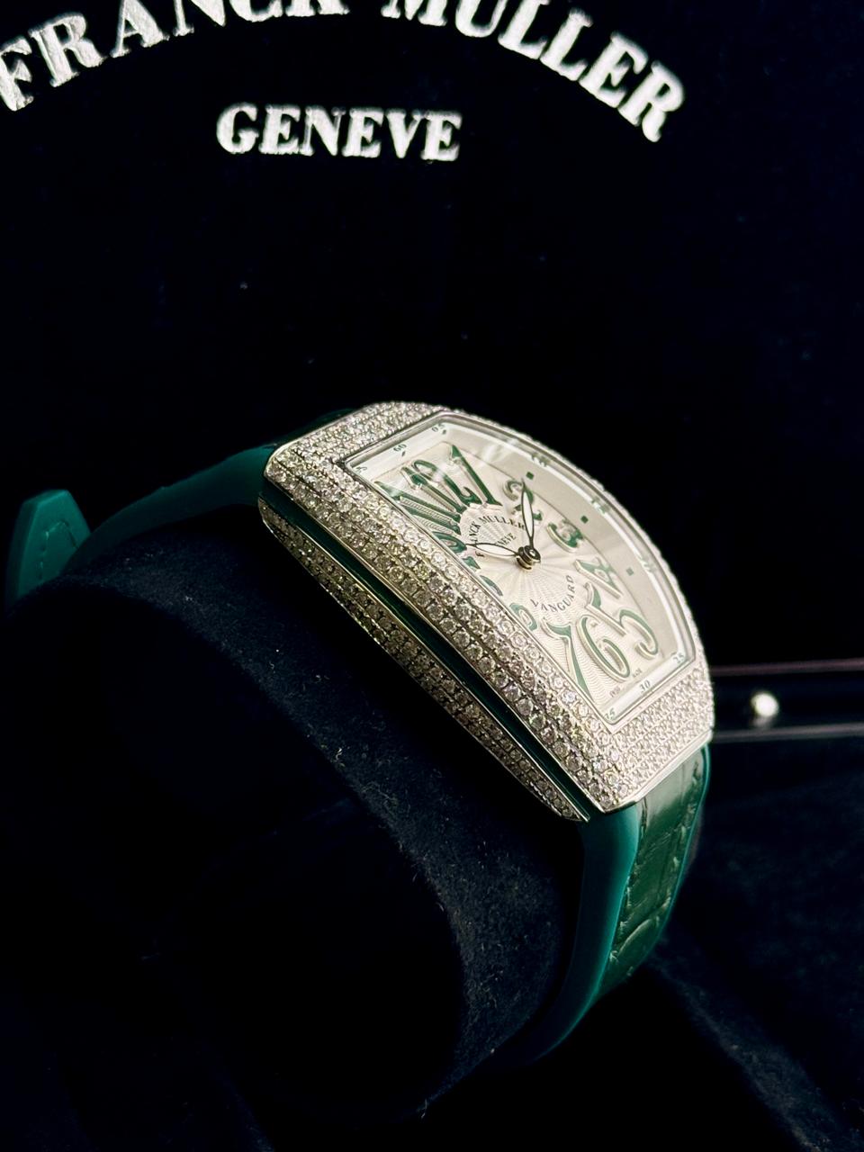 Franck Muller Vanguard 32mm Green Diamond afterset