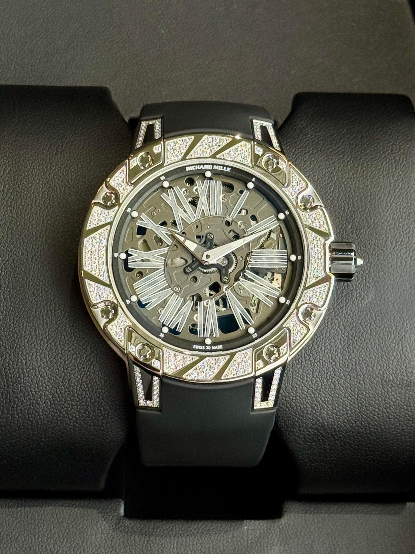 Richard Mille Black Dial 45mm Titanium Diamond Bezel 2016