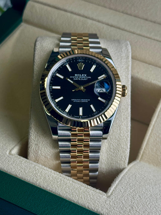 Rolex Datejust 41mm Steel & Gold Black Dial Jubilee 2022 - HOURLY