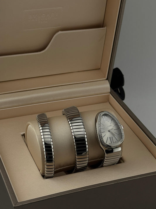 Bvlgari Serpenti Tubogas double-spiral steel bracelet 2013 - HOURLY