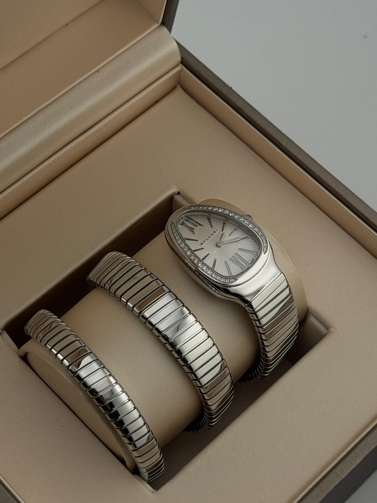 Bvlgari Serpenti Tubogas double-spiral steel bracelet 2013