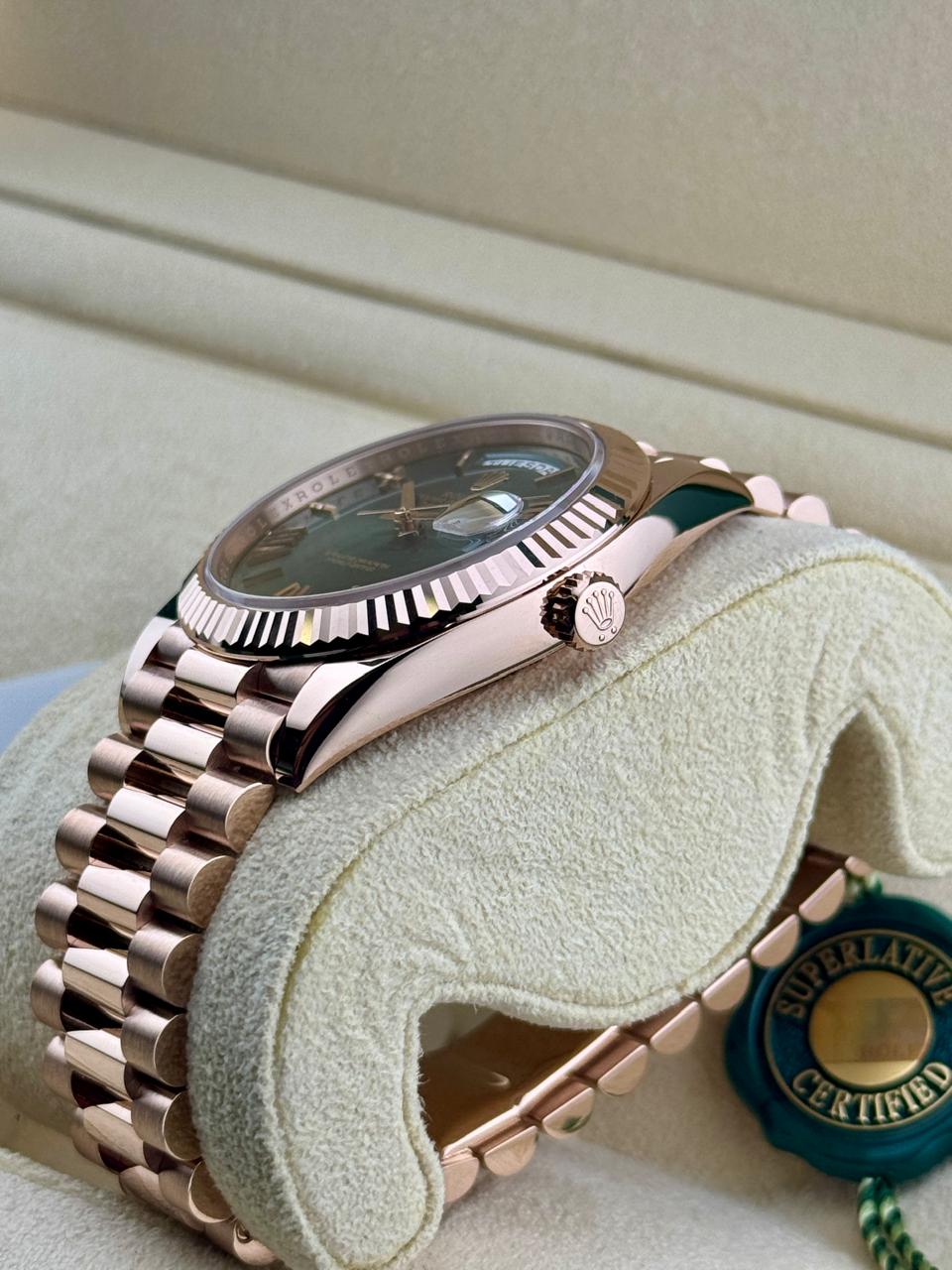 Rolex Daydate 40mm Fluted Olive Dial 2025
