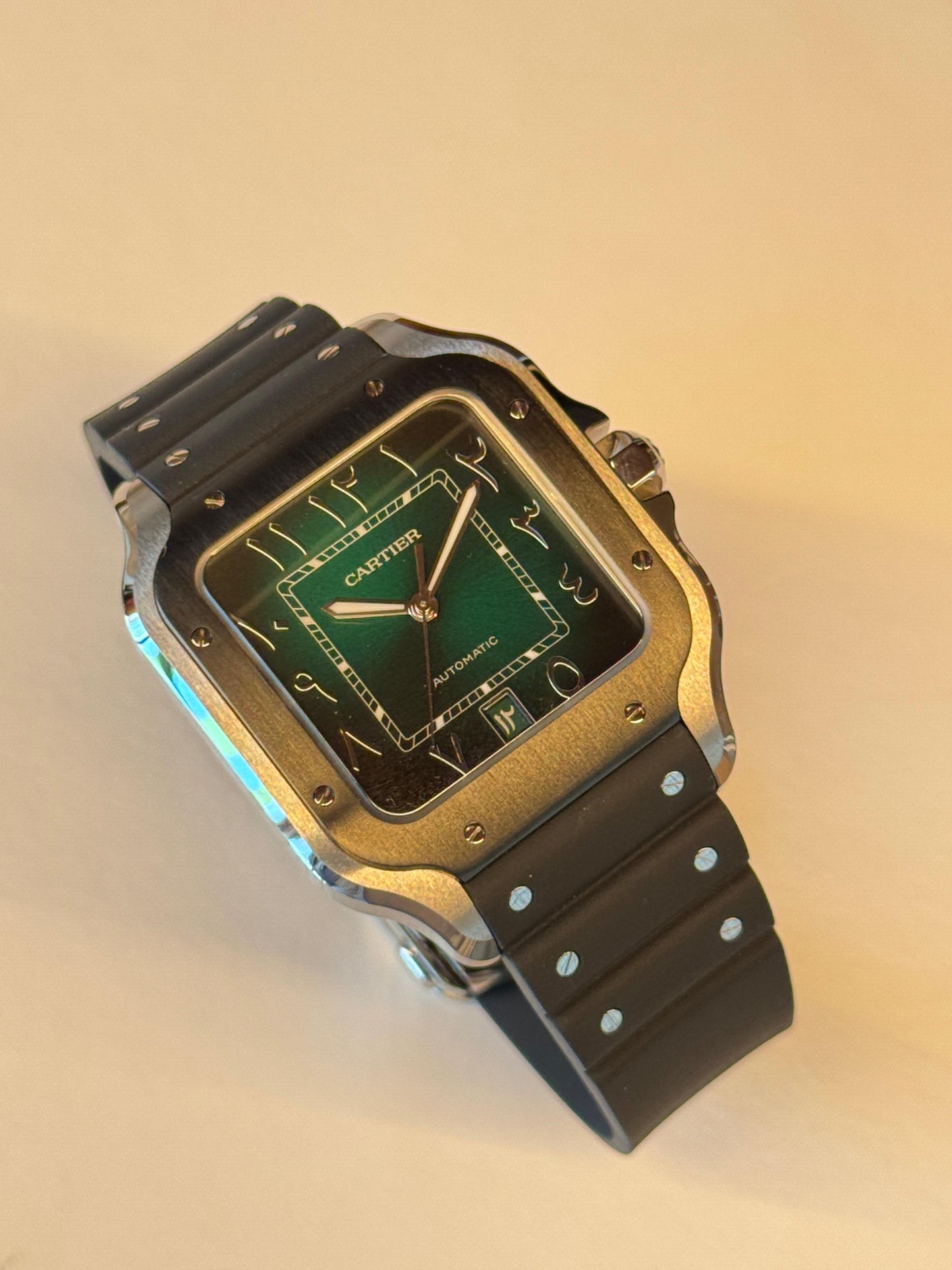 Cartier Santos De Cartier Large Green Arabic Dial 2025 - HOURLY