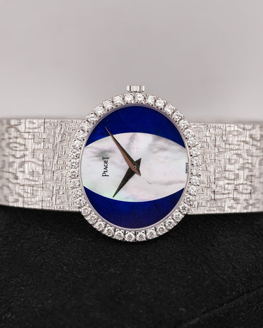 Piaget White Gold Oval 'Mother Of Pearl & Lapis Lazuli Dial - HOURLY