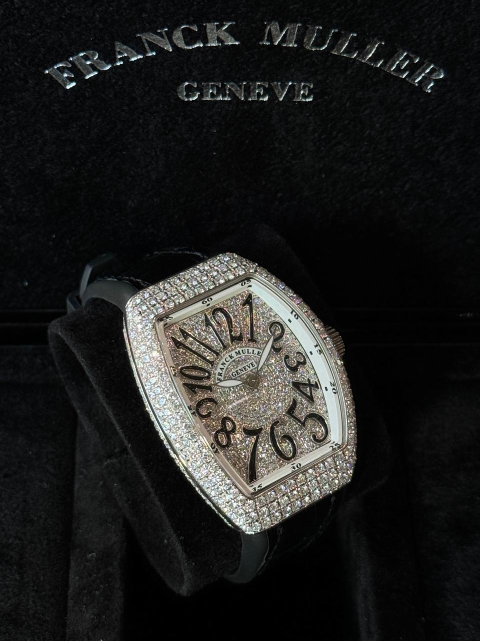 Franck Muller Vanguard 32mm Black pave diamonds afterset