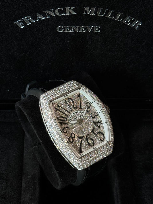 Franck Muller Vanguard 32mm Black pave diamonds afterset - HOURLY