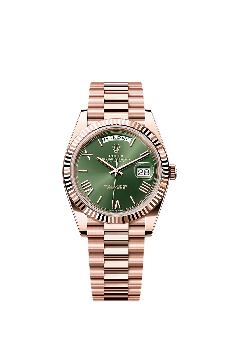 Rolex Daydate 40mm Fluted Olive Dial 2025