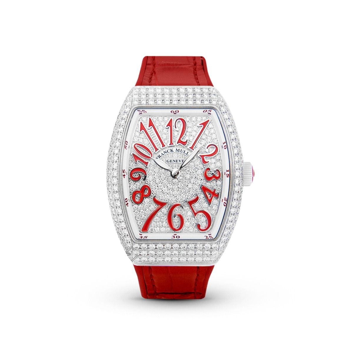 Franck Muller Vanguard 32mm Red pave diamond afterset