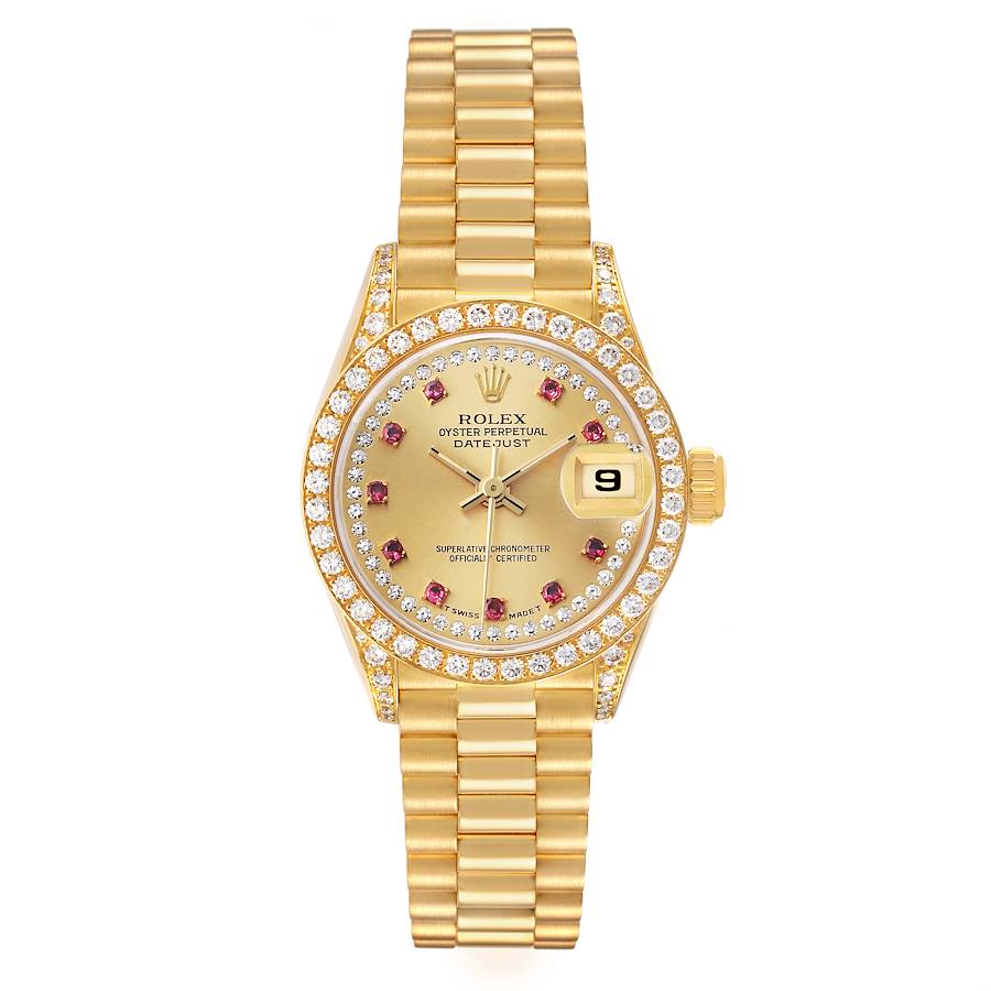 Rolex Datejust 26mm YellowGold Ruby Diamond Dial 1991