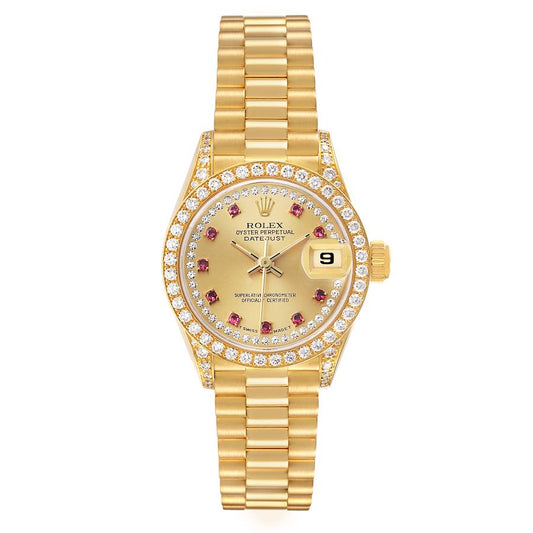 Rolex Datejust 26mm YellowGold Ruby Diamond Dial 1991