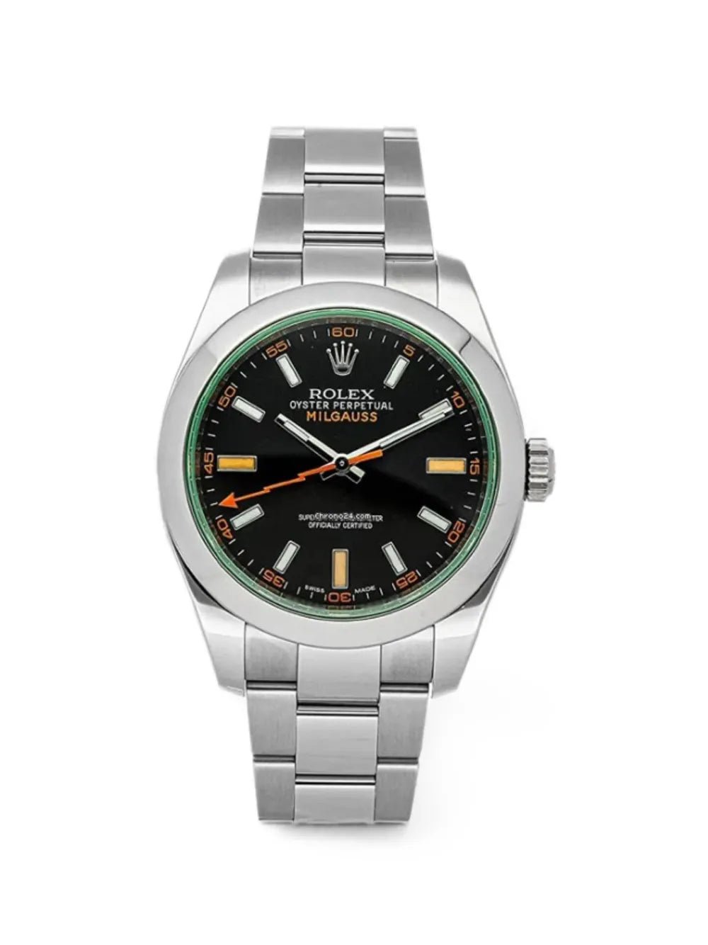 Rolex Milgauss 40mm Stainless Steel, Black Dial Green Crystal 2008