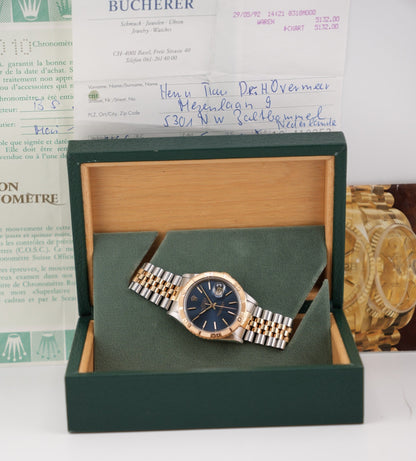 Rolex Datejust 36mm Turn-O-Graph Blue dial 1992