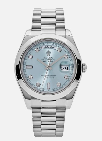 Rolex Day-Date 41mm Platinium Ice Blue Diamond Dial