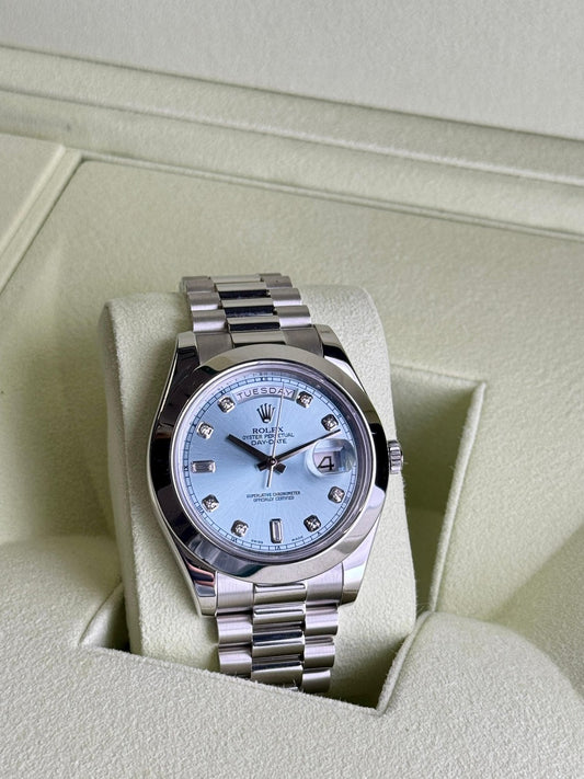 Rolex Day-Date 41mm Platinium Ice Blue Diamond Dial
