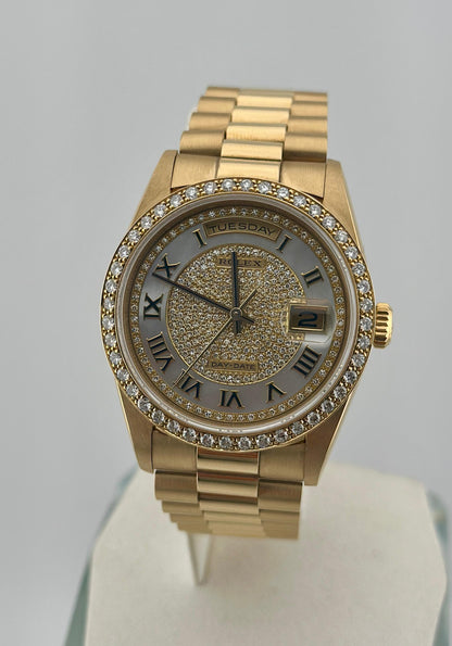 Rolex Day-Date 36mm Solid Gold Mother Of Pearl 1991 - HOURLY 