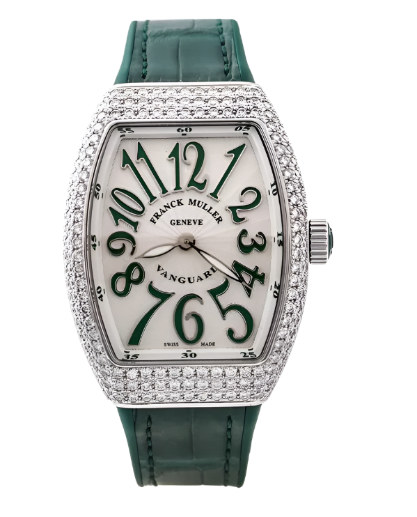Franck Muller Vanguard 32mm Green Daimond afterset