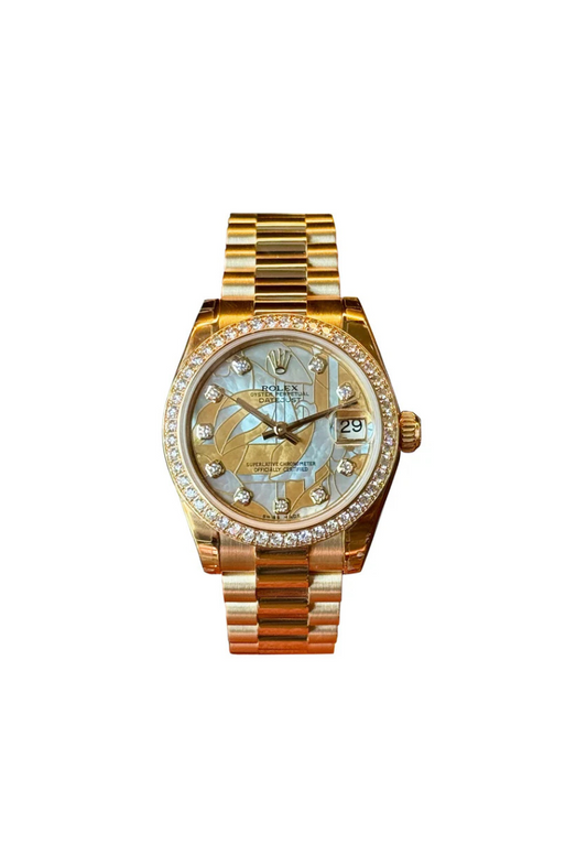 Rolex Datejust 31mm Yellow Gold Diamond Bezel Rare Dream Dial presidential unworn 2014