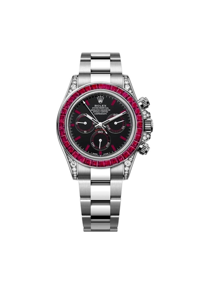 Rolex Cosmograph Daytona 40mm White Gold Ruby Diamonds Aftermarket 2022