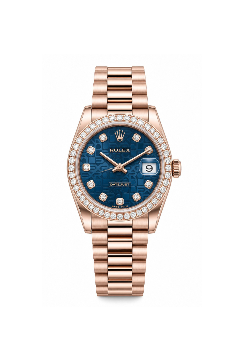 Rolex Datejust 31mm Computer Blue Dial Aftermarket Diamond Bezel - HOURLY 