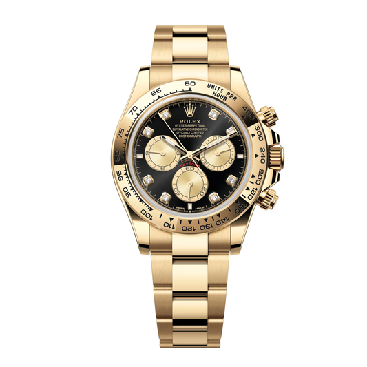 Rolex Cosmograph Daytona 40mm YellowGold black diamond dial 2025