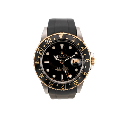 Rolex GMT-Master Steel & YelloGold Bezel Black Dial With Strap