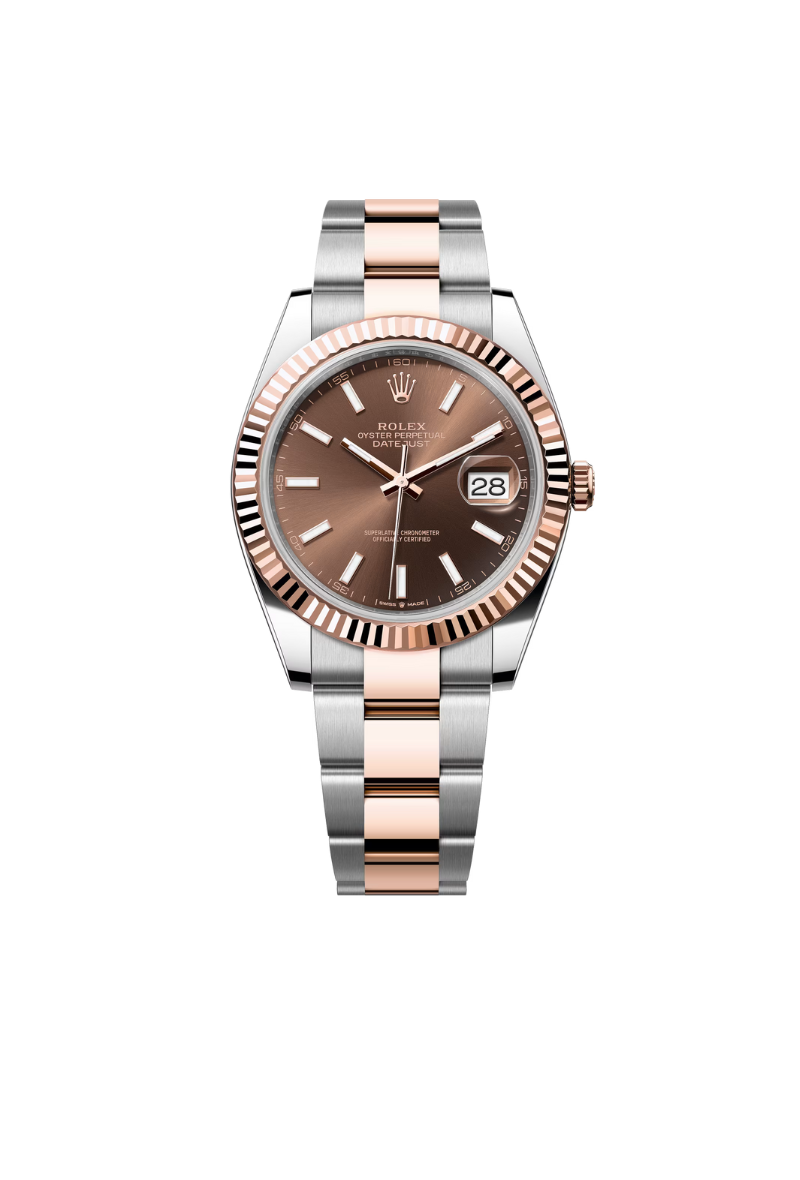 Rolex Datejust 41mm Chocolate Index Dial Steel&RoseGold Oyster 2025 - HOURLY 