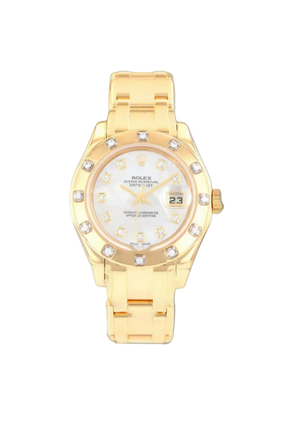 Rolex Datejust Pearlmaster 34mm YellowGold Mother of Pearl Dial & Diamond Bezel 2009