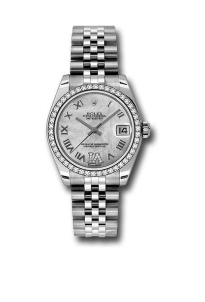 Rolex Datejust 31mm Steel Afterset Mother of Pearl Dial Diamond Bezel 2015 - HOURLY 