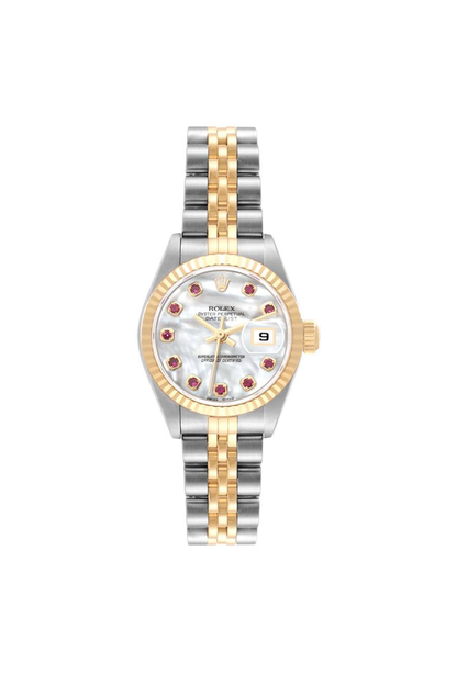 Rolex Datejust 26mm Steel & YellowGold Mother Of Pearl Ruby Dial 2004