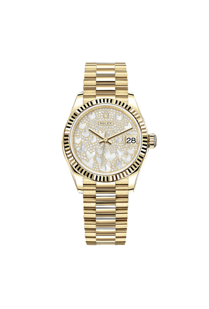 Rolex Datejust 31mm YellowGold Mother-of-pearl butterfly motifs 2021 - HOURLY 