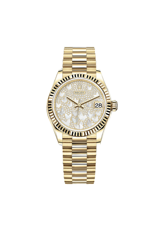 Rolex Datejust 31mm YellowGold Mother-of-pearl butterfly motifs 2021 - HOURLY 