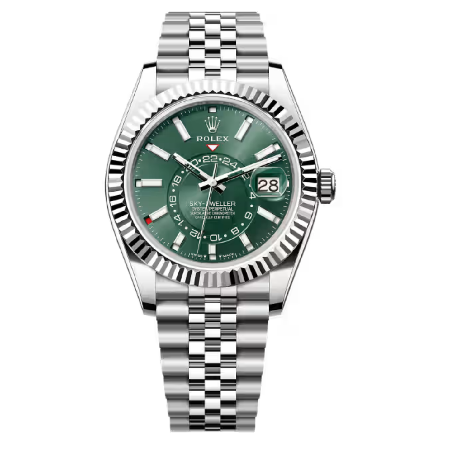 Rolex Sky-Dweller 42mm WhiteGold Bezel Green Dial Jubilee Brand new 2026