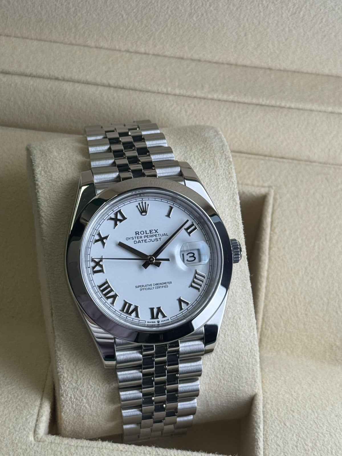 Rolex Datejust 41mm Stainless Steel White Dial Roman Numerals Jubilee 2024