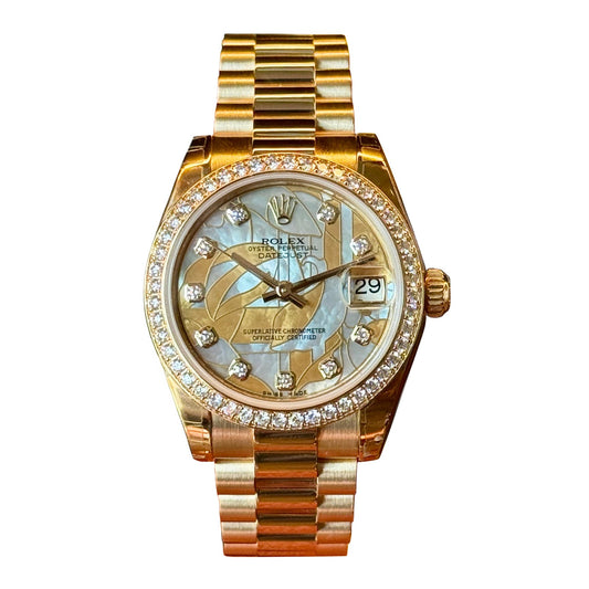 Rolex Datejust 31mm Yellow Gold Diamond Bezel Rare Dream Dial presidential unworn 2014