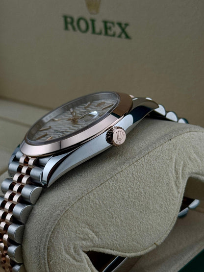 Rolex Datejust 41mm Steel & RoseGold Silver Motif Discontinued 2022