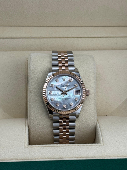 Rolex Datejust 31MM Steel & RoseGold diamond Mother Of Pearl dial Jubilee Unworn 2025