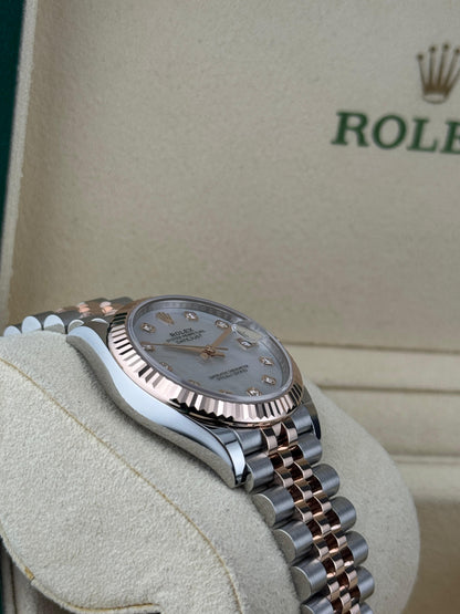 Rolex Datejust 31MM Steel & RoseGold diamond Mother Of Pearl dial Jubilee Unworn 2025