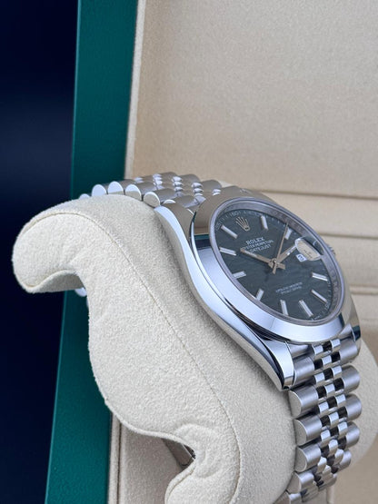 Rolex Datejust 41mm Stainless Steel Motif green discontinued dial Jubilee 2023