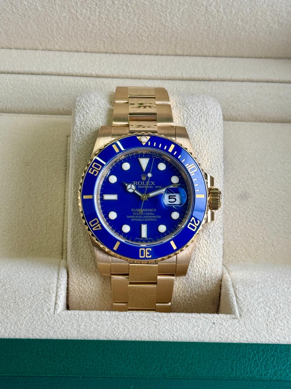 Rolex Submariner Date 40mm Full Gold Bluesy 2013